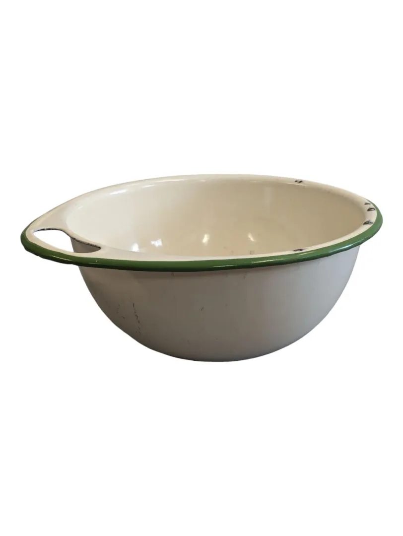 Antique Vintage Enamelware Wash Basin