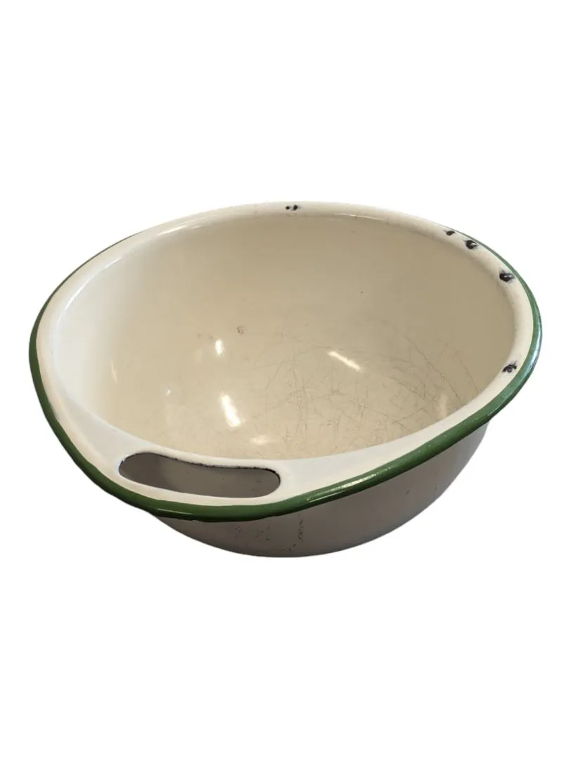 Antique Vintage Enamelware Wash Basin