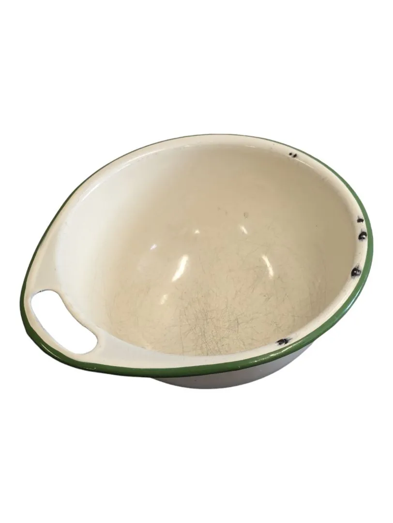 Antique Vintage Enamelware Wash Basin