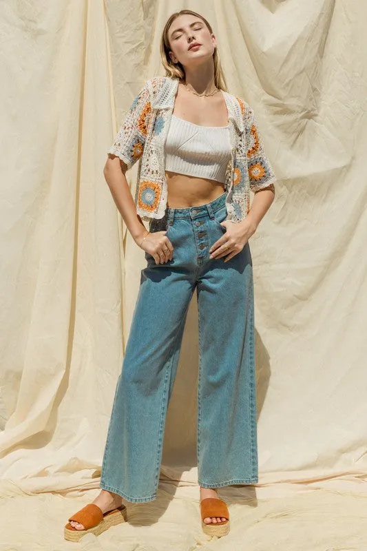 Artisanal Allure Collared Crochet Top