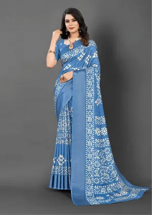 Blue Dola Silk Saree