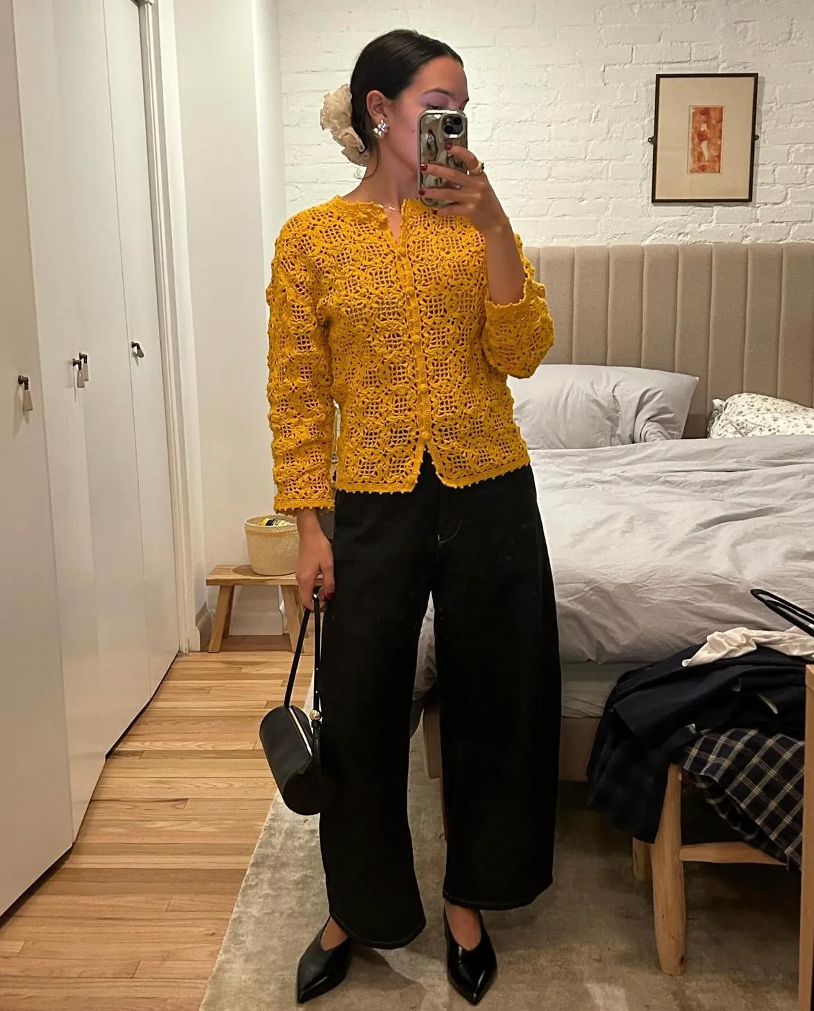 Dita Crochet Cardigan - Marigold