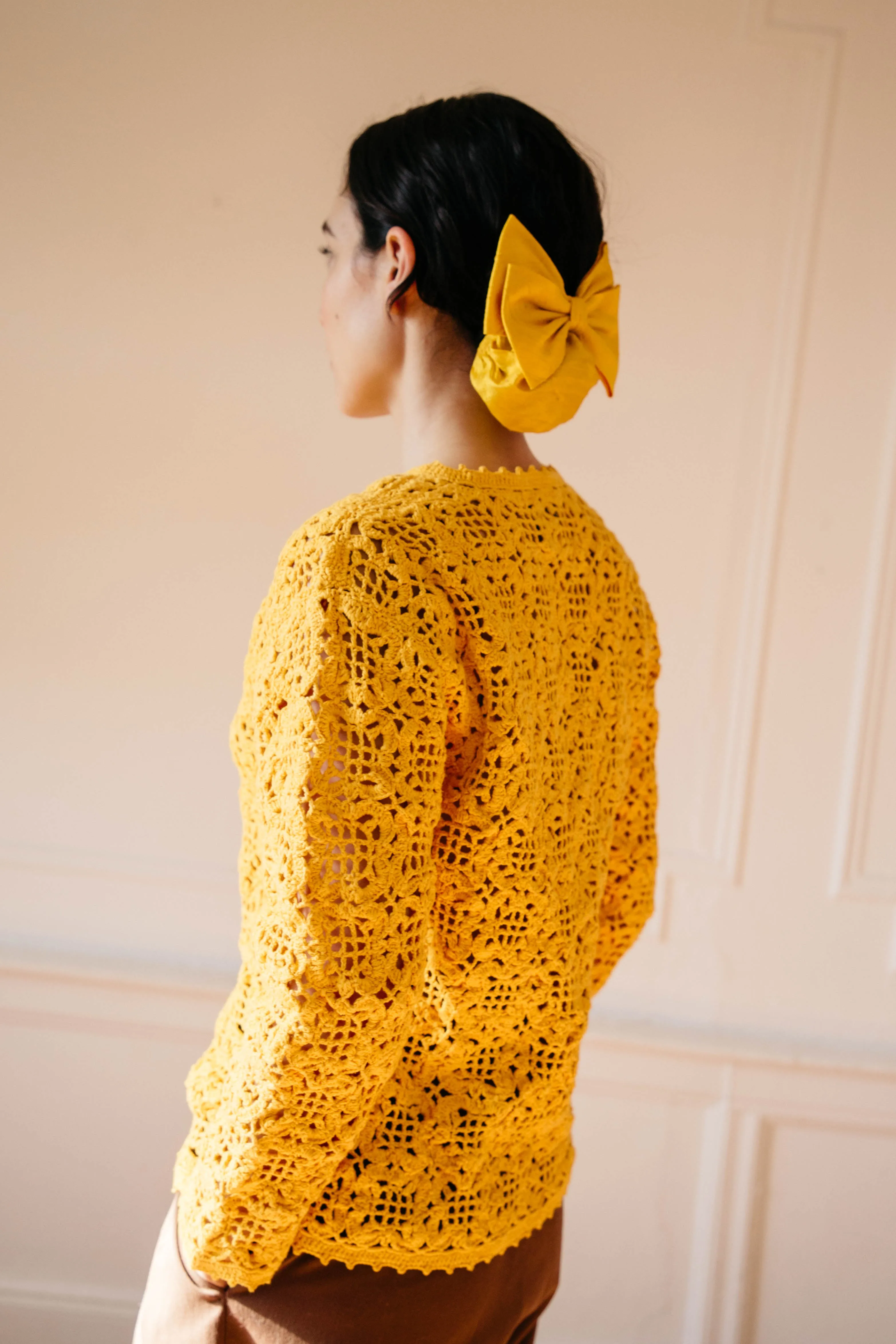 Dita Crochet Cardigan - Marigold