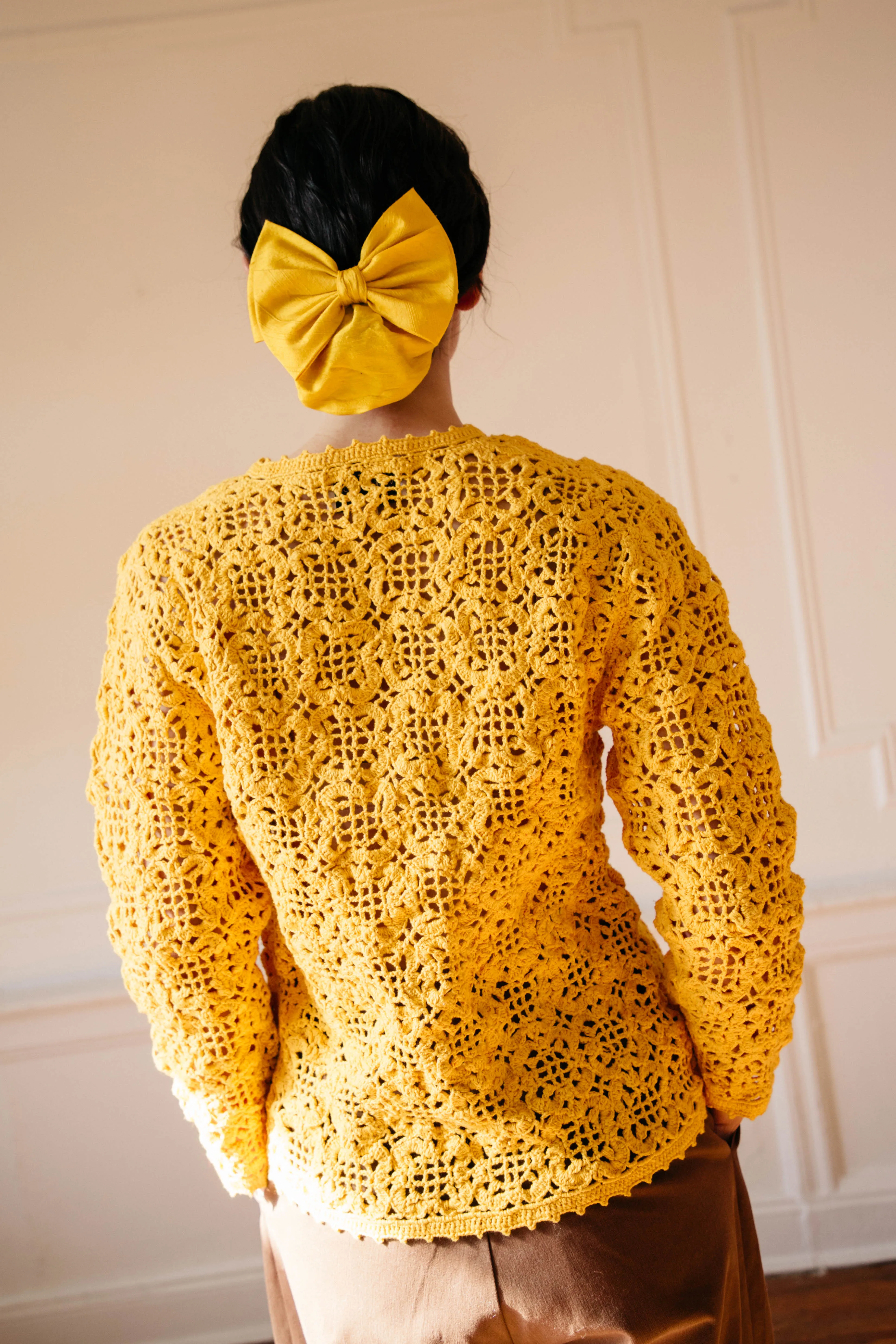 Dita Crochet Cardigan - Marigold