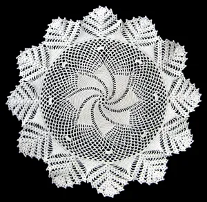 Doily English Thread Crochet Swirled Star Hand Made 1920s