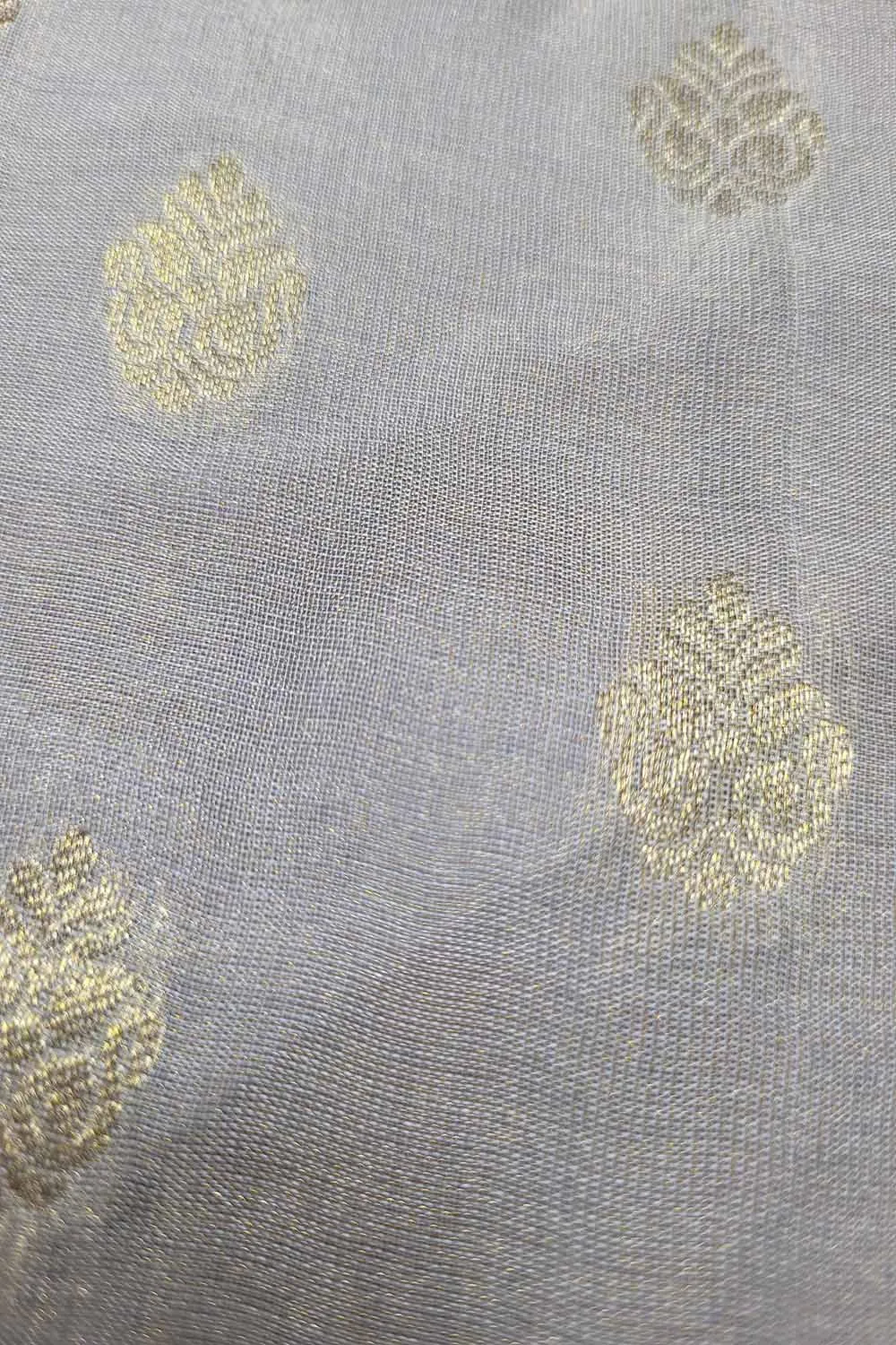 Dyeable Banarasi Handloom Pure Chiffon Tissue Fabric ( 2.5 Mtr )