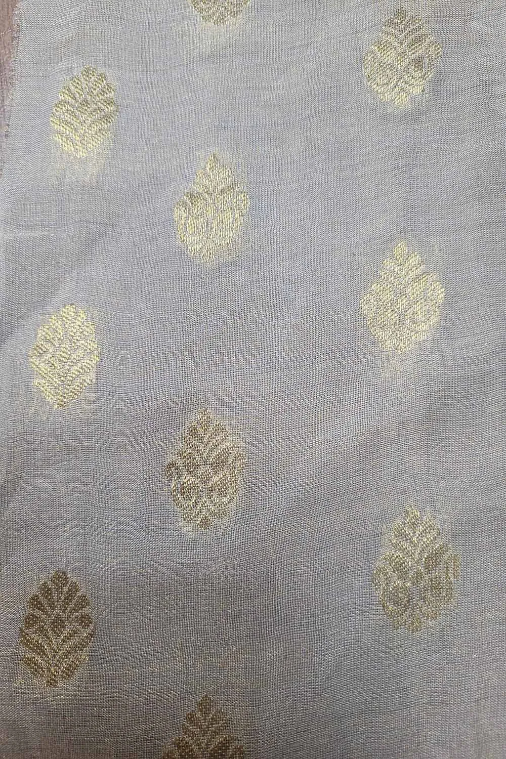 Dyeable Banarasi Handloom Pure Chiffon Tissue Fabric ( 2.5 Mtr )