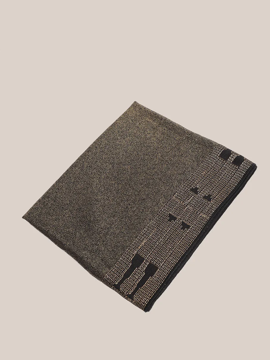 Embroidered metallic voile scarf