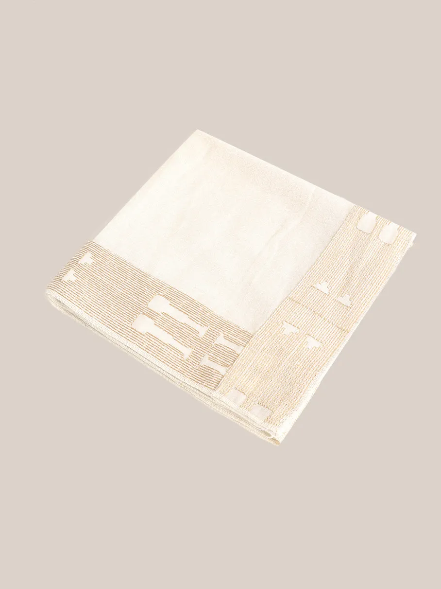Embroidered metallic voile scarf