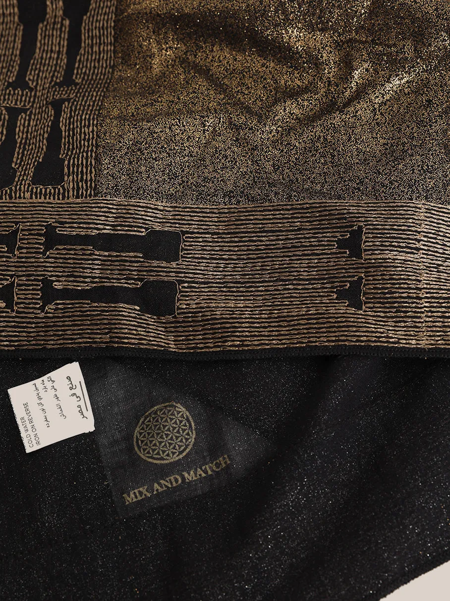 Embroidered metallic voile scarf