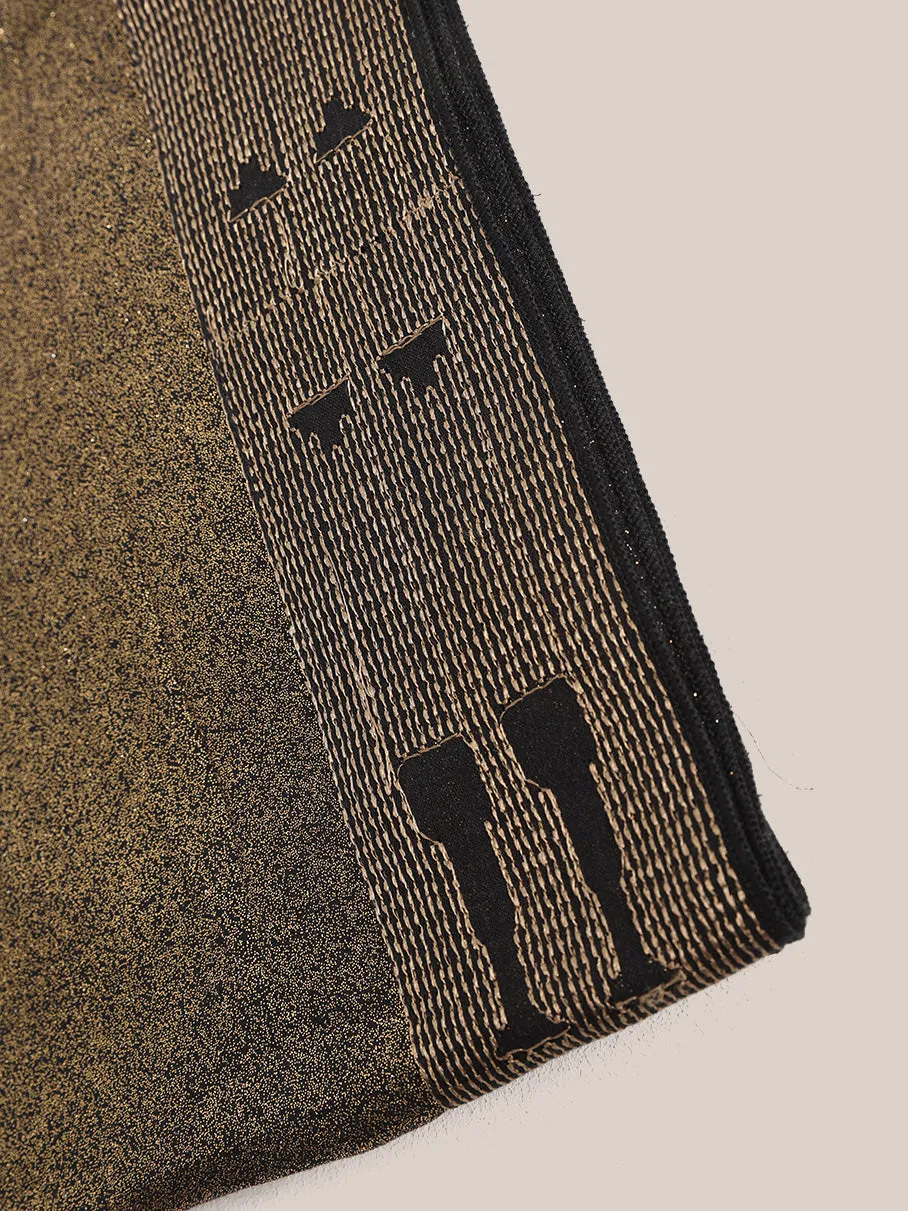Embroidered metallic voile scarf