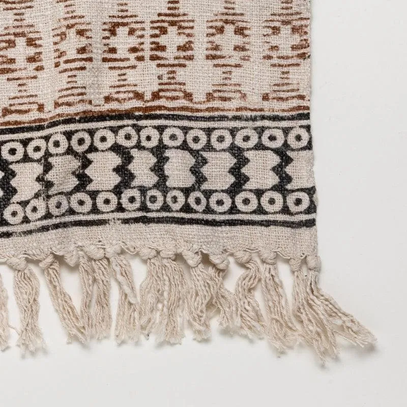 Faded Vintage Handblock Printed Throw