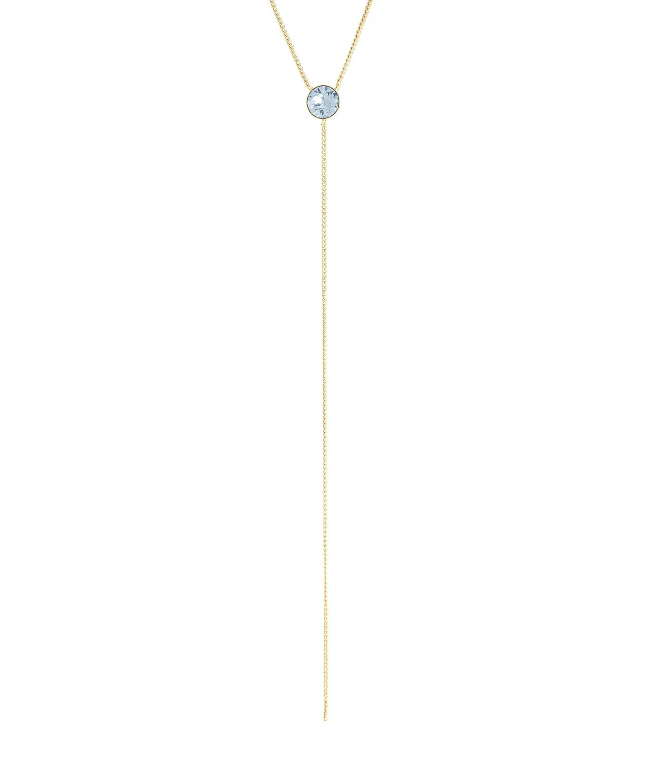 Gift Packaged 'Istar' 18ct Yellow Gold Plated Sterling Silver & Blue Crystal Necklace