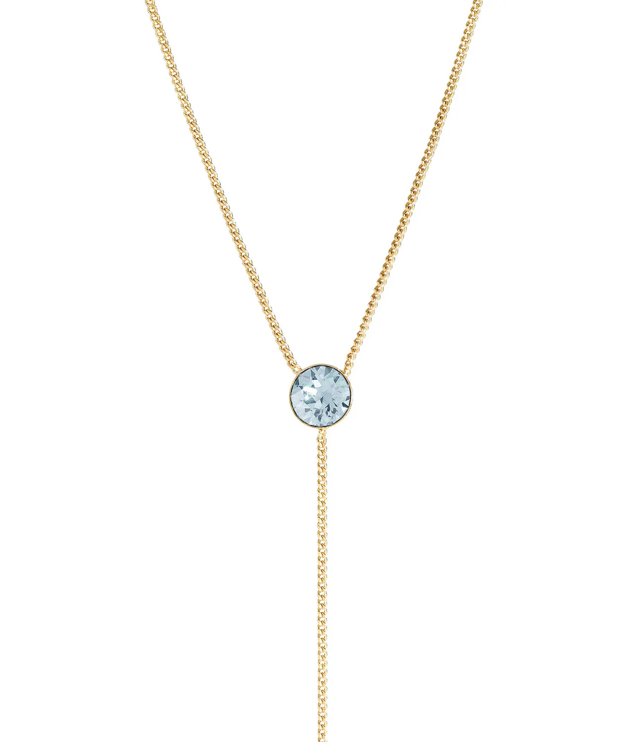 Gift Packaged 'Istar' 18ct Yellow Gold Plated Sterling Silver & Blue Crystal Necklace