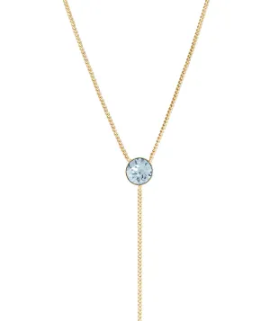 Gift Packaged 'Istar' 18ct Yellow Gold Plated Sterling Silver & Blue Crystal Necklace