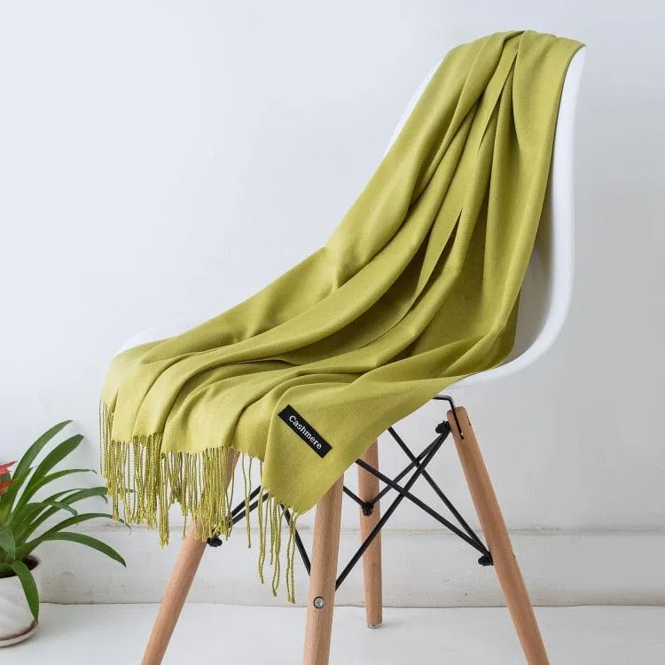 Long Warm Cashmere Hijab Scarf for Muslims