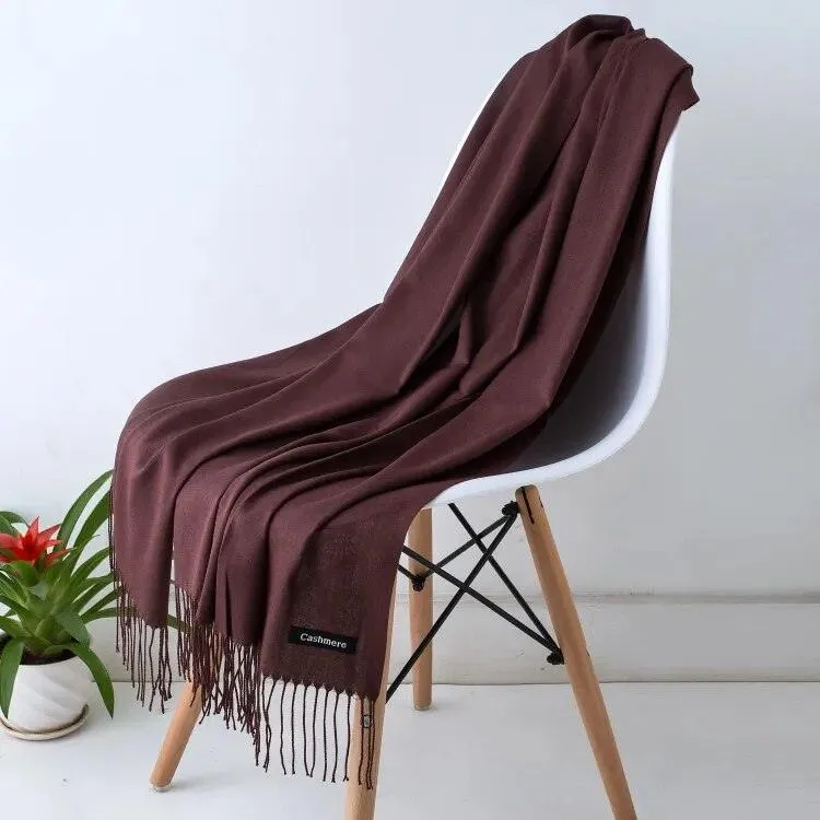 Long Warm Cashmere Hijab Scarf for Muslims