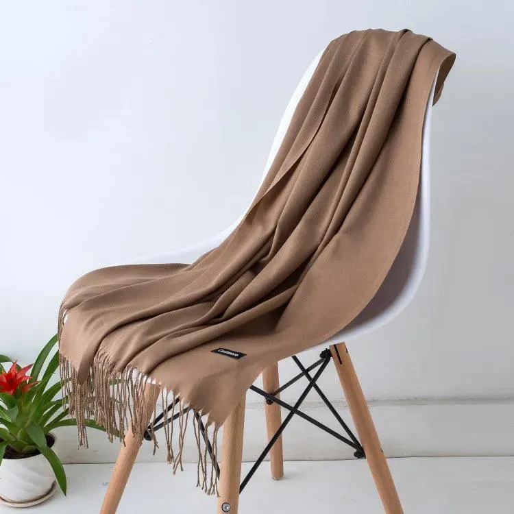 Long Warm Cashmere Hijab Scarf for Muslims
