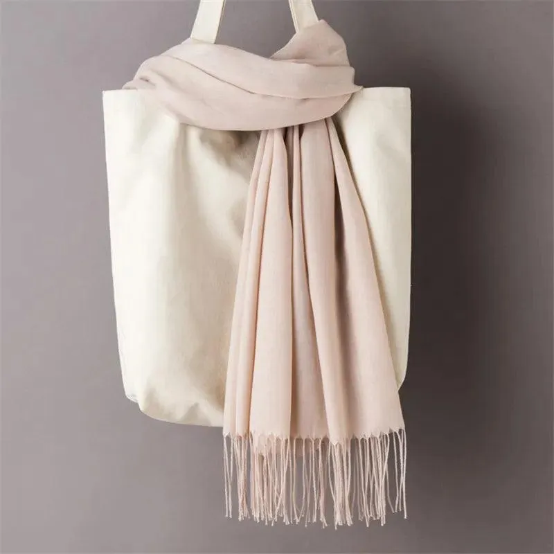 Long Warm Cashmere Hijab Scarf for Muslims