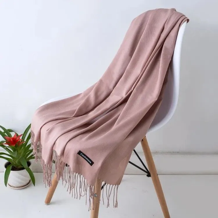 Long Warm Cashmere Hijab Scarf for Muslims