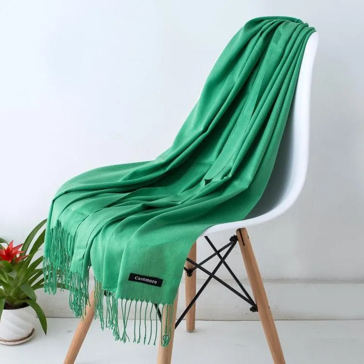Long Warm Cashmere Hijab Scarf for Muslims
