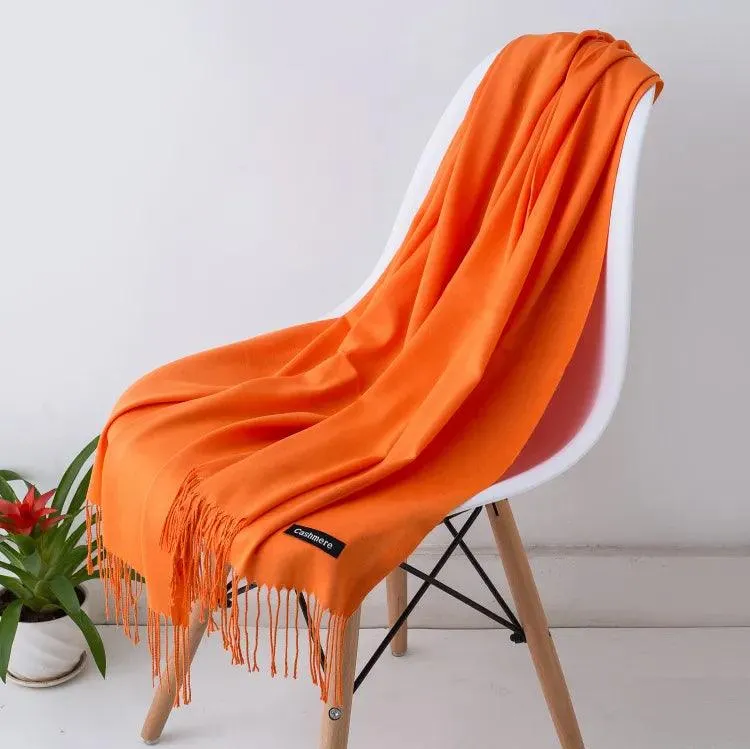 Long Warm Cashmere Hijab Scarf for Muslims