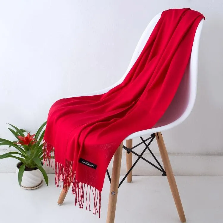 Long Warm Cashmere Hijab Scarf for Muslims