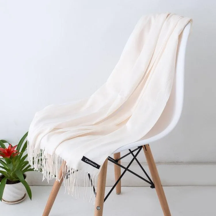 Long Warm Cashmere Hijab Scarf for Muslims