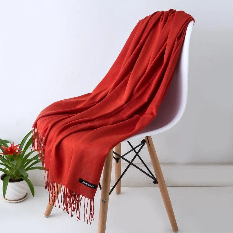 Long Warm Cashmere Hijab Scarf for Muslims