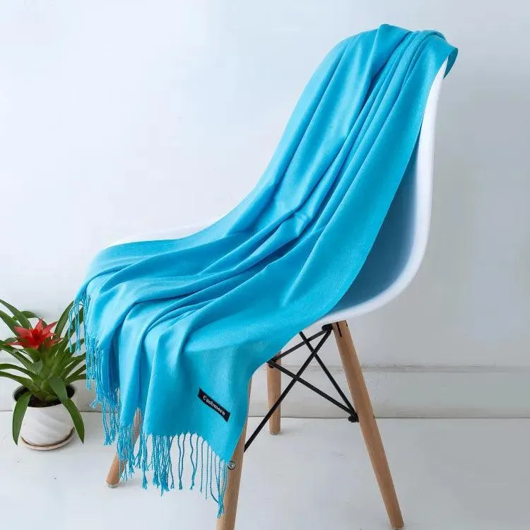 Long Warm Cashmere Hijab Scarf for Muslims