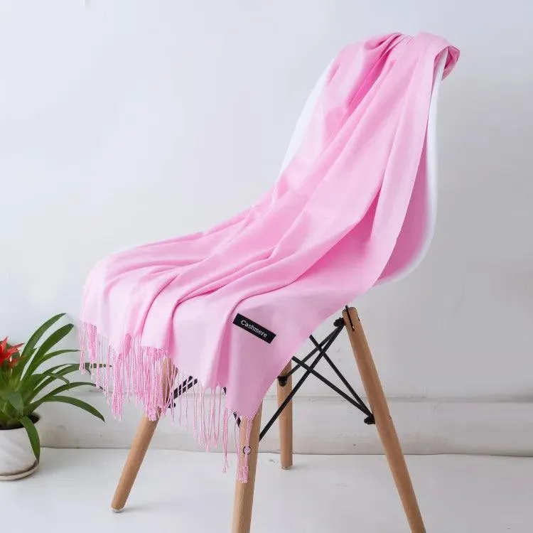 Long Warm Cashmere Hijab Scarf for Muslims