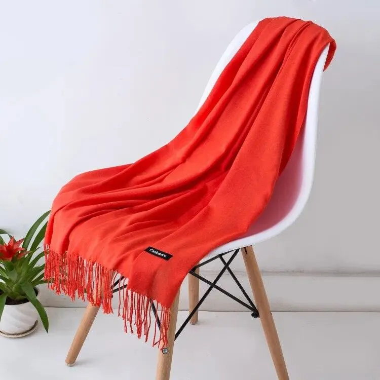 Long Warm Cashmere Hijab Scarf for Muslims