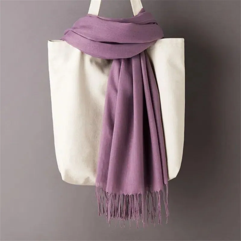 Long Warm Cashmere Hijab Scarf for Muslims