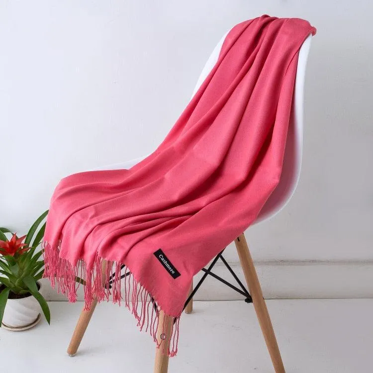 Long Warm Cashmere Hijab Scarf for Muslims