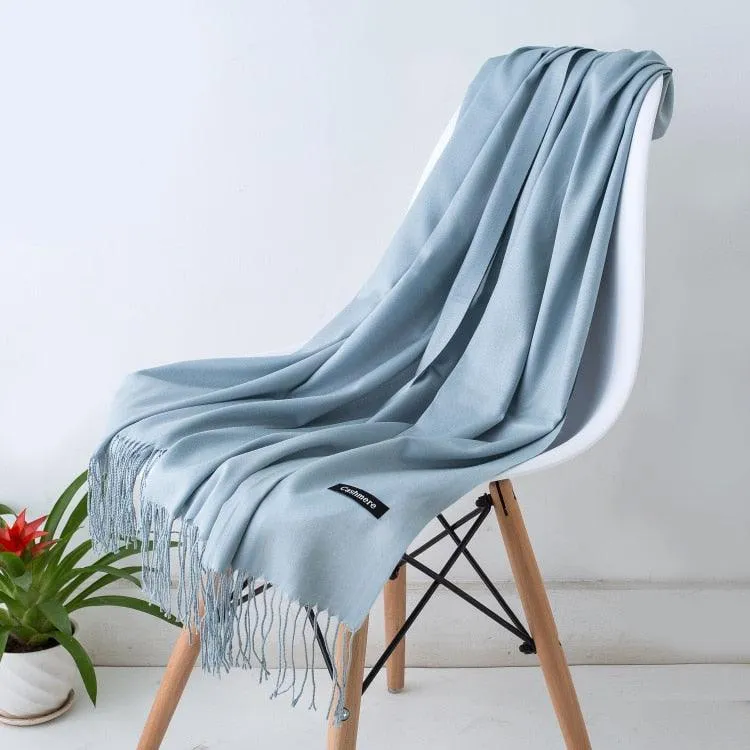Long Warm Cashmere Hijab Scarf for Muslims