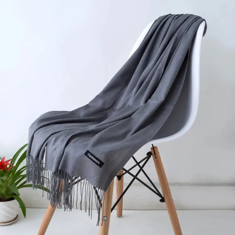 Long Warm Cashmere Hijab Scarf for Muslims