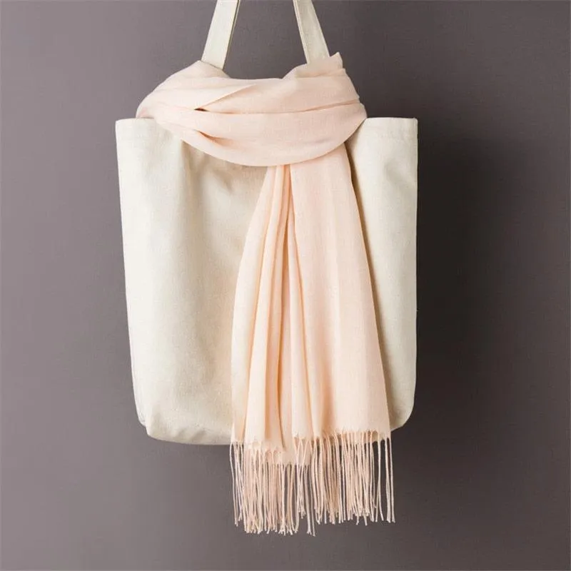 Long Warm Cashmere Hijab Scarf for Muslims