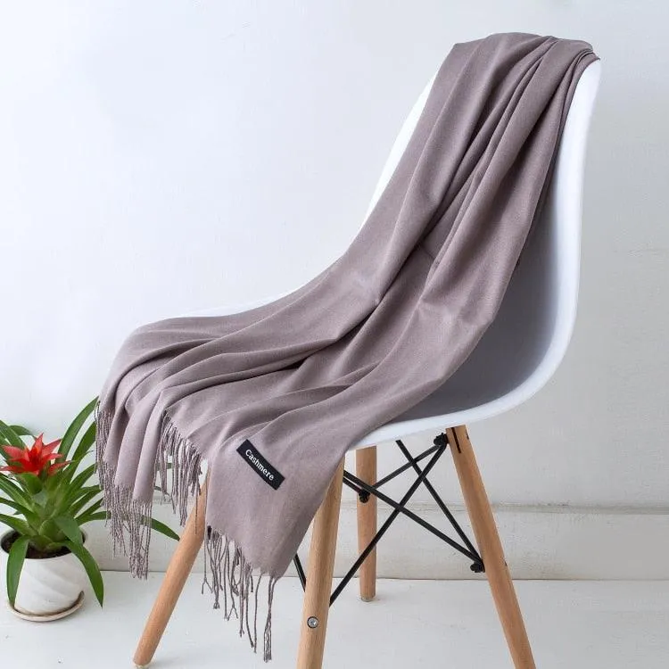 Long Warm Cashmere Hijab Scarf for Muslims