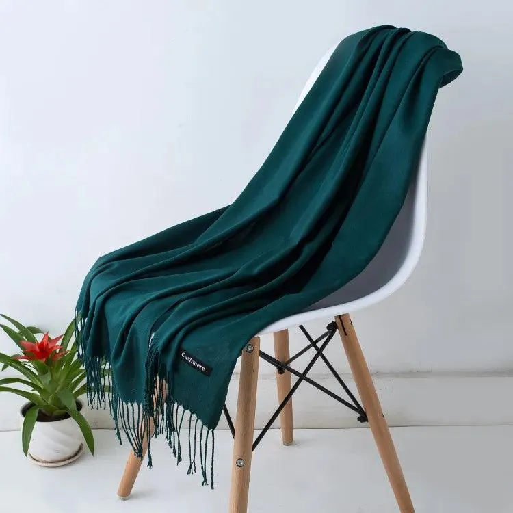 Long Warm Cashmere Hijab Scarf for Muslims