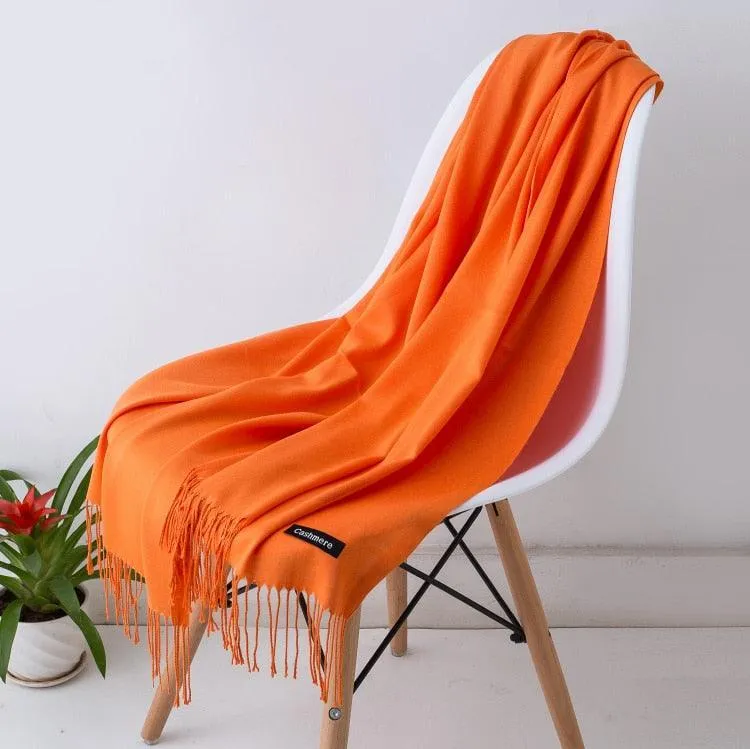Long Warm Cashmere Hijab Scarf for Muslims