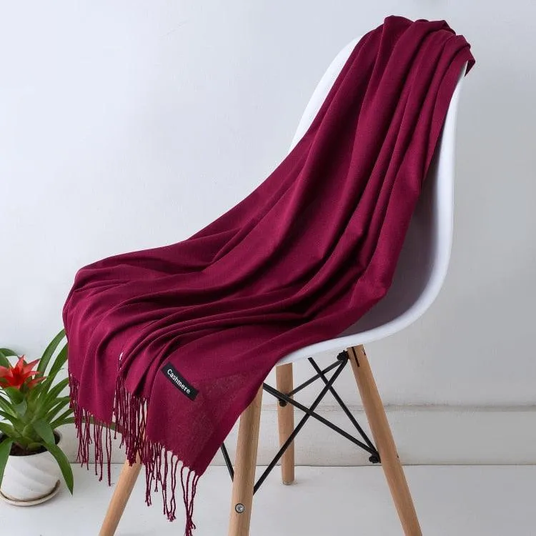 Long Warm Cashmere Hijab Scarf for Muslims
