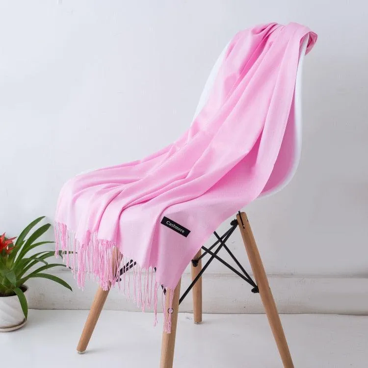 Long Warm Cashmere Hijab Scarf for Muslims