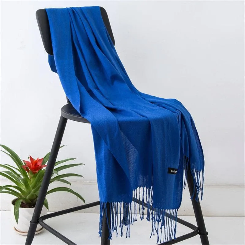 Long Warm Cashmere Hijab Scarf for Muslims