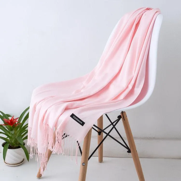 Long Warm Cashmere Hijab Scarf for Muslims