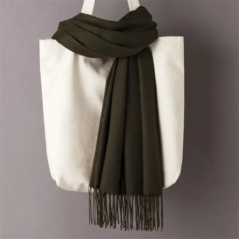 Long Warm Cashmere Hijab Scarf for Muslims