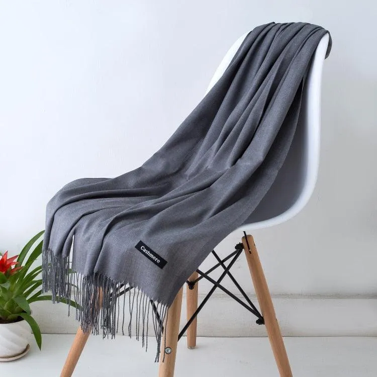 Long Warm Cashmere Hijab Scarf for Muslims
