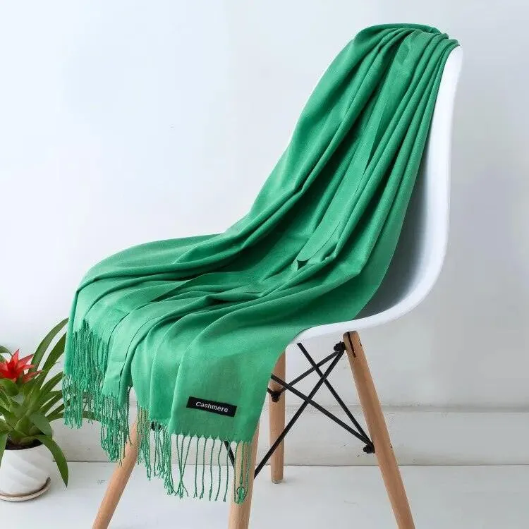 Long Warm Cashmere Hijab Scarf for Muslims