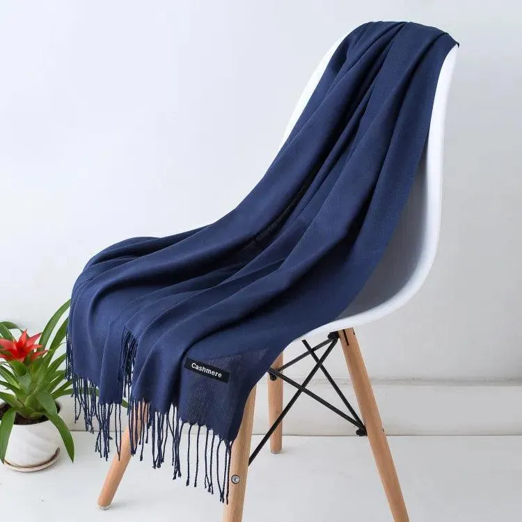 Long Warm Cashmere Hijab Scarf for Muslims