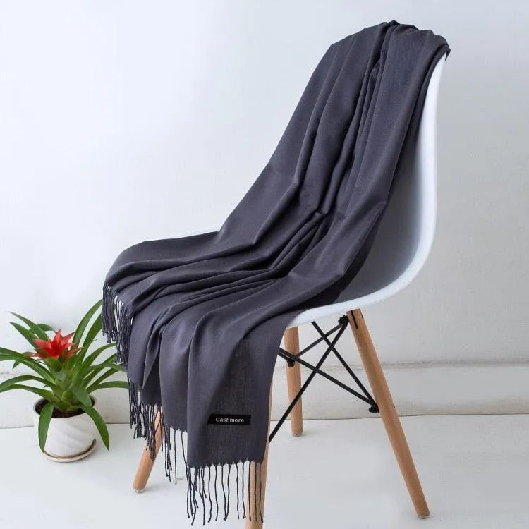 Long Warm Cashmere Hijab Scarf for Muslims