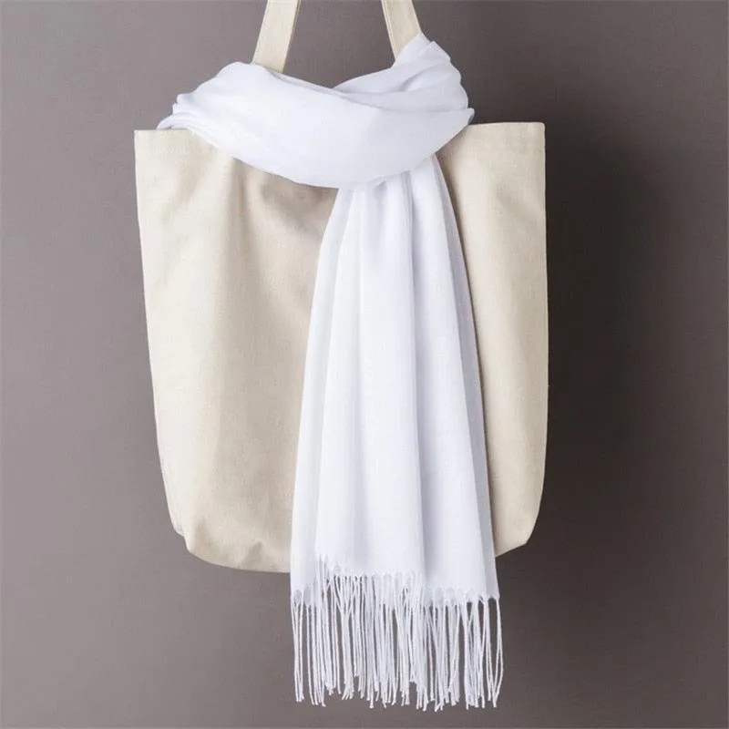 Long Warm Cashmere Hijab Scarf for Muslims